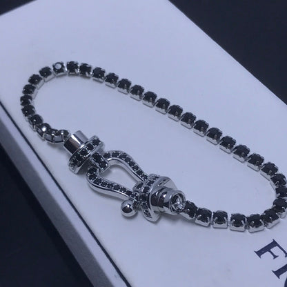 [Radiant Gem]¯FORCE  LARGE HORSESHOE FULL DIAMOND TENNIS BRACELET