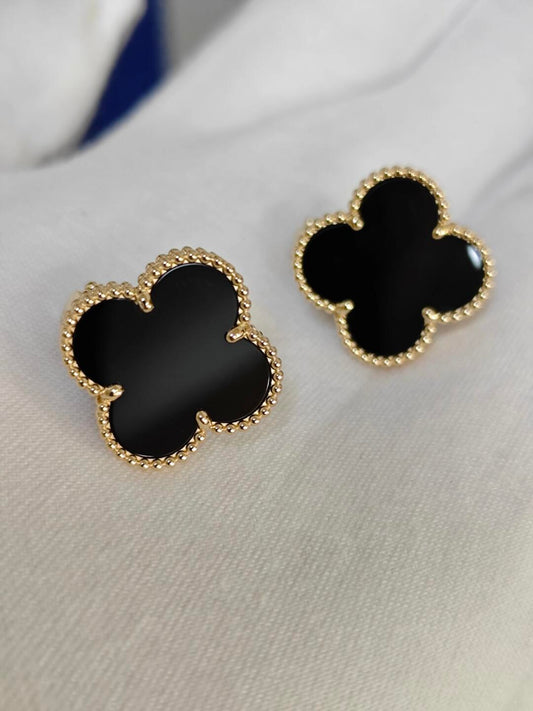 [Radiant Gem] CLOVER 20MM BLACK MOP EARRINGS