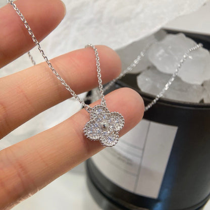 [Radiant Gem]¯CLOVER 15MM DIAMOND SINGLE FLOWER NECKLACE