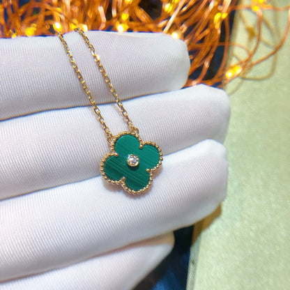 [Radiant Gem]¯CLOVER 15MM DIAMOND TURQUOISE NECKLACE