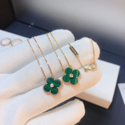 [Radiant Gem]¯CLOVER 15MM DIAMOND TURQUOISE NECKLACE