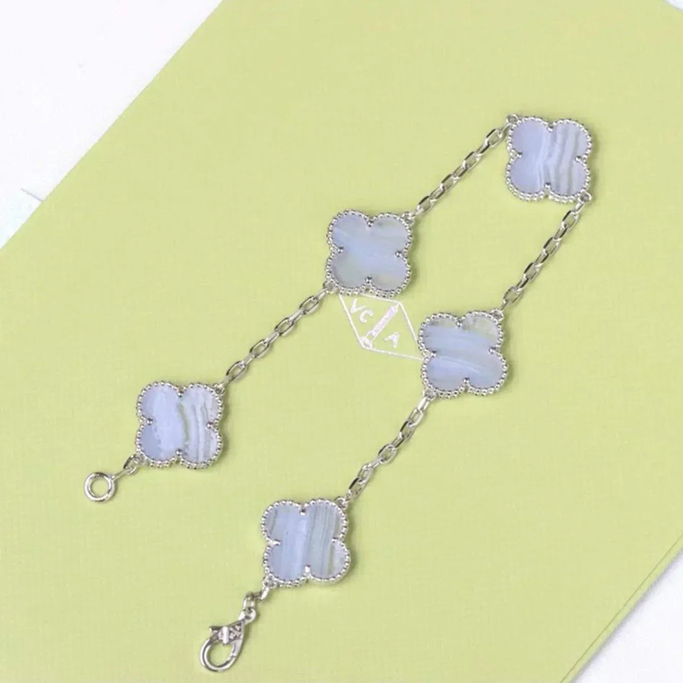 [Radiant Gem]New  CLOVER 5 MOTIF PURPLE CHALCEDONY BRACELET COLLECTION