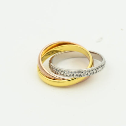 [Radiant Gem]¯TRINITY RING GOLD PINK GOLD SILVER DIAMONDS