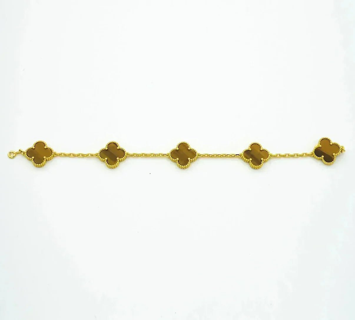 [Radiant Gem]New  CLOVER 5 MOTIFS TIGER EYE BRACELET COLLECTION