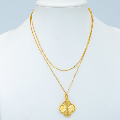 [Radiant Gem]¯CLOVER 25MM PEDANT NECKLACE GOLD