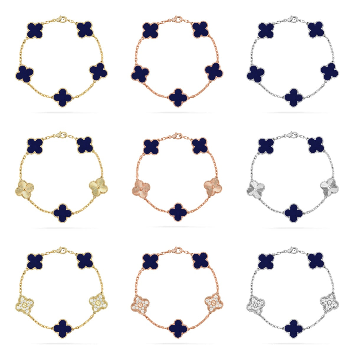 [Radiant Gem]New CLOVER 5 MOTIF LAPIS LAZULI BRACELET COLLECTION