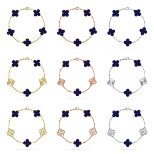 [Radiant Gem]New CLOVER 5 MOTIF LAPIS LAZULI BRACELET COLLECTION