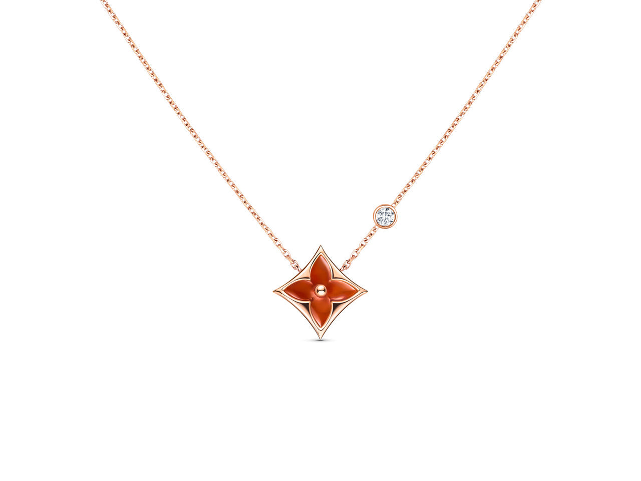 [Radiant Gem]¯STAR NECKLACE PINK GOLD 1 DIAMOND