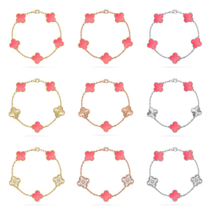 [Radiant Gem]New  CLOVER 5 MOTIFS  PINK MOP BRACELET COLLECTION