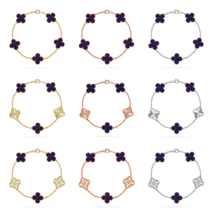 [Radiant Gem]New CLOVER 5 MOTIF PURPLE STRIPES BRACELET COLLECTION
