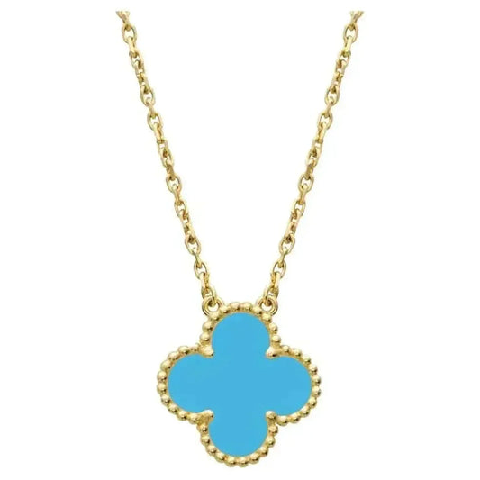 [Radiant Gem]¯CLOVER 15MM VINTAGE TURQUOISE NECKLACE