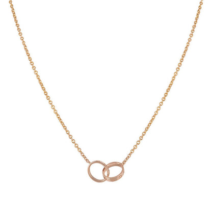 [Radiant Gem]¯LOVE NECKLACE DOUBLE RING PINK GOLD