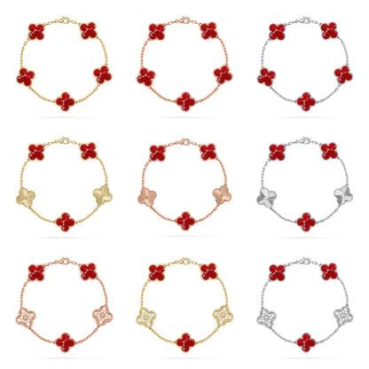 [Radiant Gem]New CLOVER 5 MOTIF RED PATTERN BRACELET COLLECTION