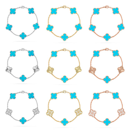 [Radiant Gem]New  CLOVER 5 MOTIF TURQUOISE BRACELET COLLECTION