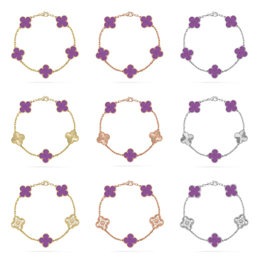 [Radiant Gem]New  CLOVER 5 MOTIF VIOLET BRACELET COLLECTION