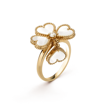 [Radiant Gem]¯SWEET CLOVER WHITE MOP RING