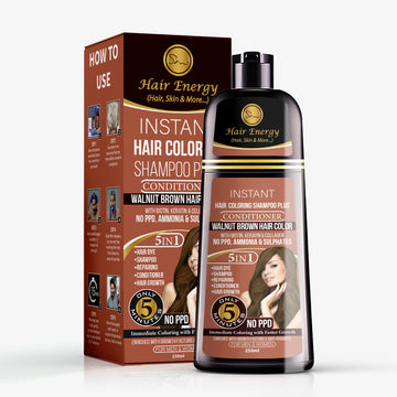 Instant Hair Coloring Shampoo + Conditioner (Walnut Brown Color)