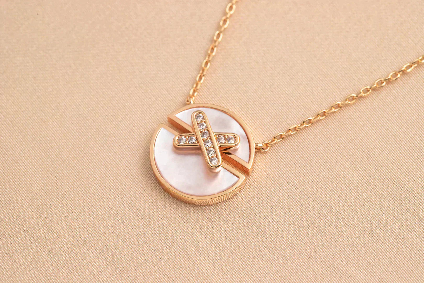 [Radiant Gem]¯JEUX DE ROSE GOLD DIAMOND NECKLACE