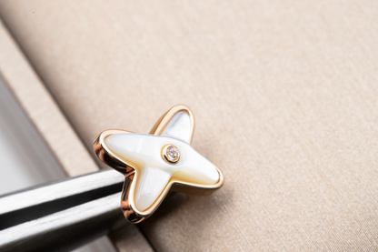 [Radiant Gem]¯JEUX DE WHITE MOP PINK GOLD DIAMOND EARRINGS