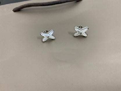 [Radiant Gem]¯JEUX DE WHITE MOP SILVER DIAMOND EARRINGS