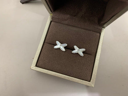 [Radiant Gem]¯JEUX DE WHITE MOP SILVER DIAMOND EARRINGS