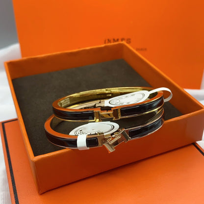 [Radiant Gem]¯CLASSIC HM CLIC BLACK 8MM ENAMEL BRACELET