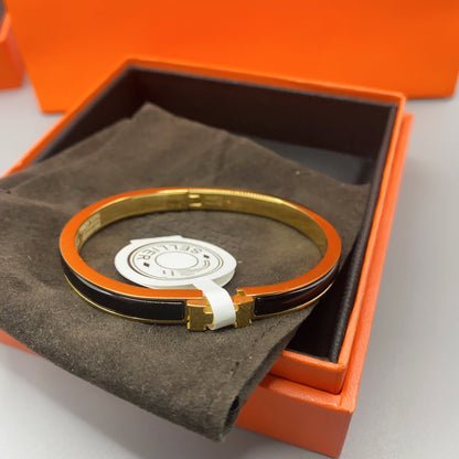 [Radiant Gem]¯CLASSIC HM CLIC BLACK 8MM ENAMEL BRACELET
