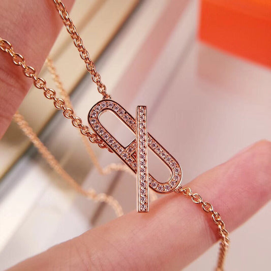 [Radiant Gem]¯HM FIRE PIG NOSE NECKLACE TRENDY STREET