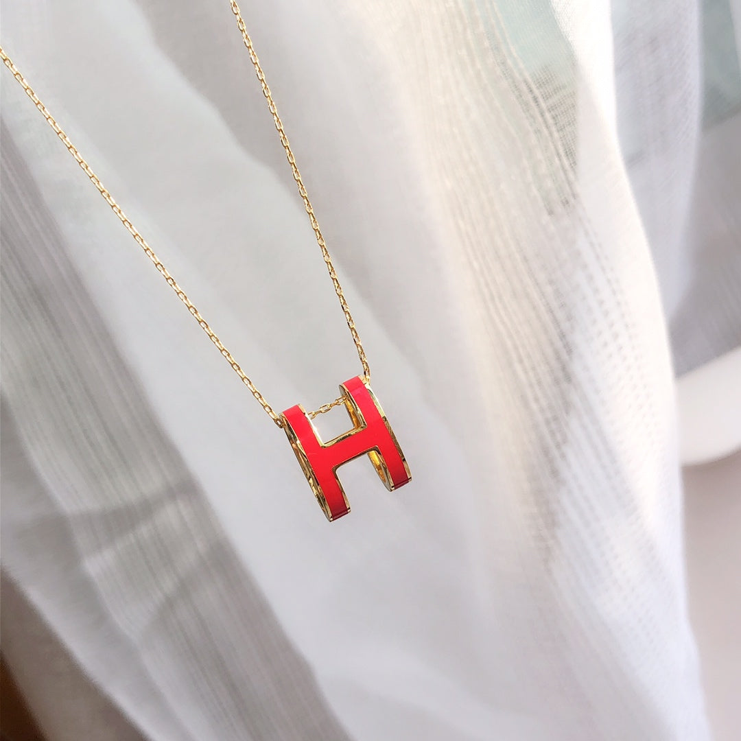 [Radiant Gem]¯HM CLIC RED ENAMEL GOLD NECKLACE