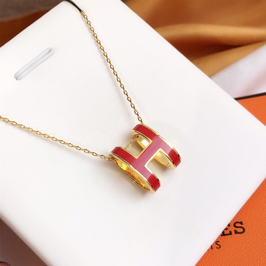 [Radiant Gem]¯HM CLIC RED ENAMEL GOLD NECKLACE