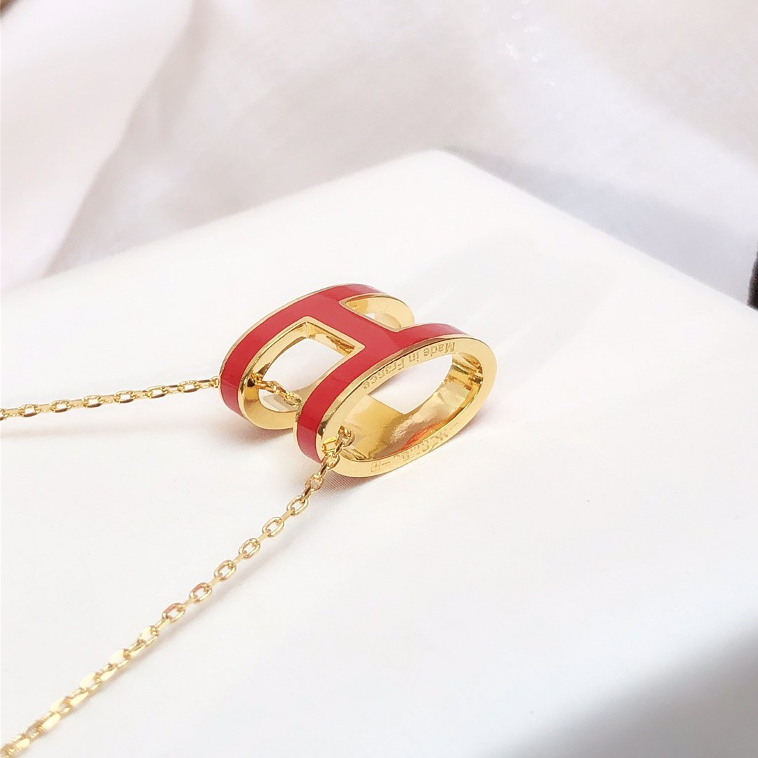 [Radiant Gem]¯HM CLIC RED ENAMEL GOLD NECKLACE