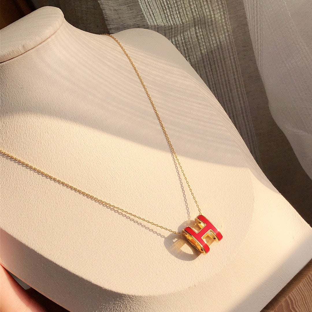 [Radiant Gem]¯HM CLIC RED ENAMEL GOLD NECKLACE