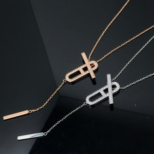 [Radiant Gem]¯HM NECKLACE PLATINUM ROSE GOLD DIAMOND
