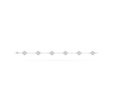 [Radiant Gem]¯CLOVER 6 MOTIF SILVER DIAMOND BRACELET