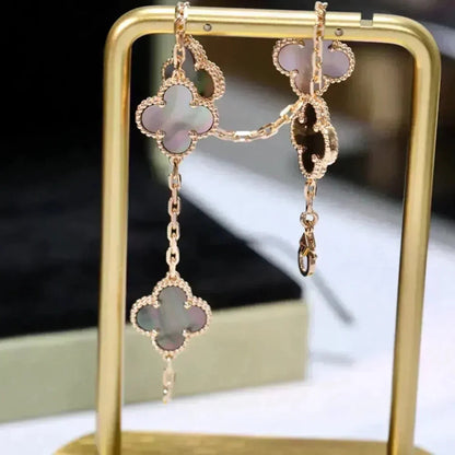 [Radiant Gem]New CLOVER 5 MOTIF GRAY MOP BRACELET COLLECTION
