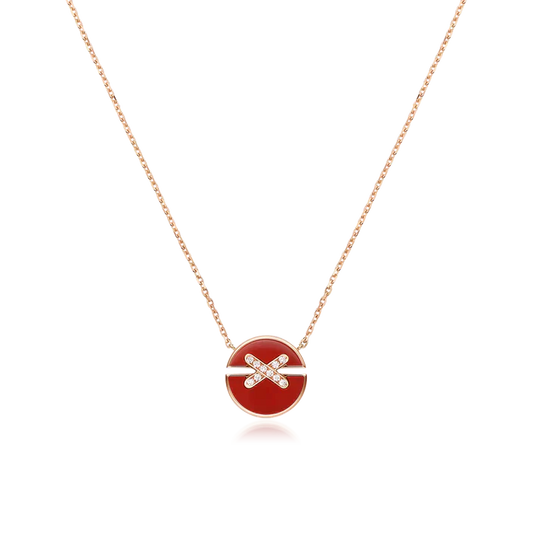 [Radiant Gem]¯JEUX DE ROSE GOLD DIAMOND NECKLACE