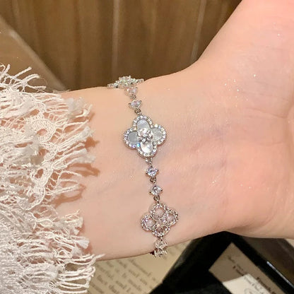 [Radiant Gem]¯CLOVER 5 MOTIF PINK BLUE RED WHITE BRACELET