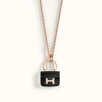 [Radiant Gem]¯CONSTANCE BLACK PEDANT PINK GOLD NECKLACE