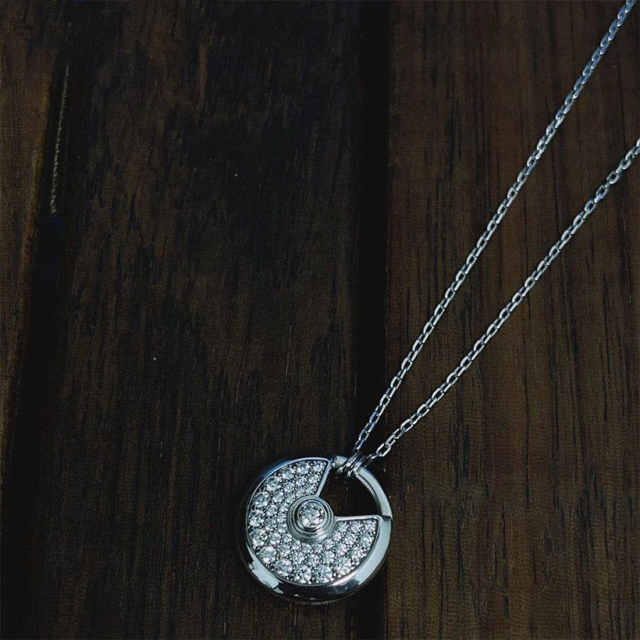 [Radiant Gem]¯AMULETTE SILVER FULL DIAMOND NECKLACE