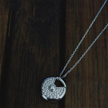 [Radiant Gem]¯AMULETTE SILVER FULL DIAMOND NECKLACE