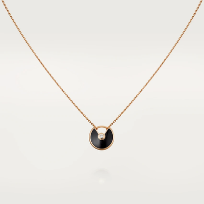 [Radiant Gem]¯AMULETTE ROSE GOLD ONYX NECKLACE