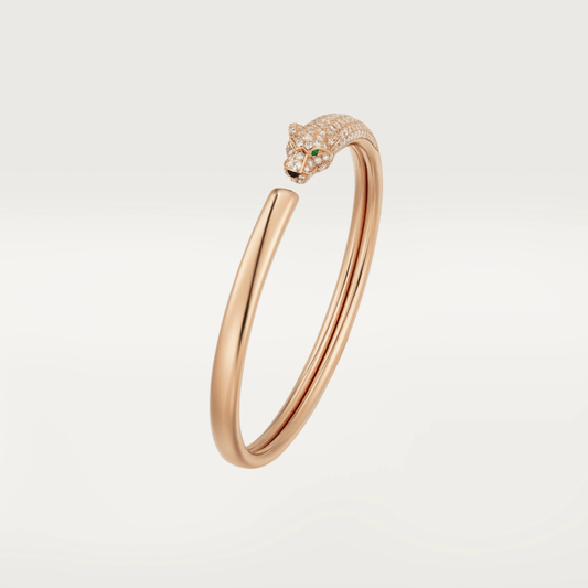 [Radiant Gem]¯PANTHERE ROSE GOLD DIAMOND OPEN BRACELET