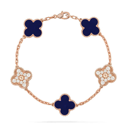 [Radiant Gem]New CLOVER 5 MOTIF LAPIS LAZULI BRACELET COLLECTION