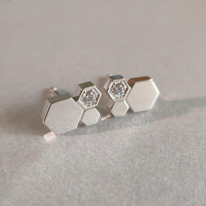 [Radiant Gem]¯BEE LOVE SILVER DIAMOND EARRINGS