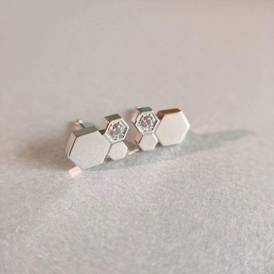 [Radiant Gem]¯BEE LOVE SILVER DIAMOND EARRINGS