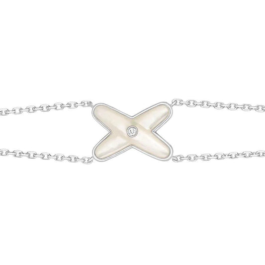 [Radiant Gem]¯JEUX BRACELET WHITE MOP SILVER 1 DIAMOND