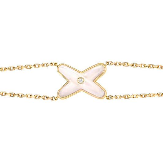 [Radiant Gem]¯JEUX BRACELET WHITE MOP GOLD 1 DIAMOND