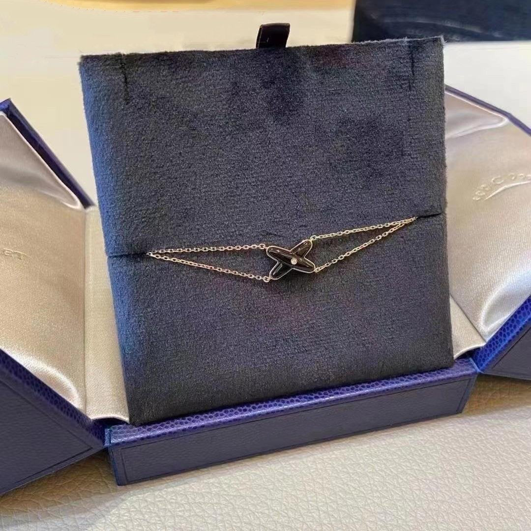 [Radiant Gem]¯JEUX BRACELET ONYX PINK GOLD 1 DIAMOND