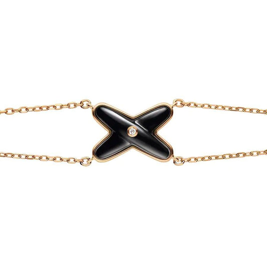 [Radiant Gem]¯JEUX BRACELET ONYX PINK GOLD 1 DIAMOND