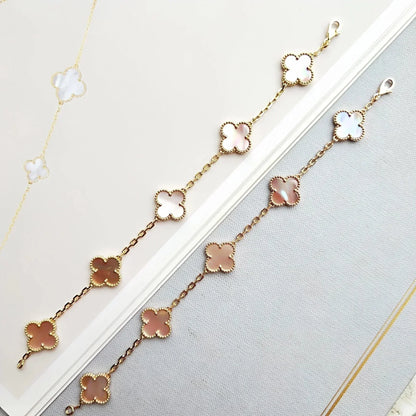 [Radiant Gem]New  CLOVER 5 MOTIFS  PINK MOP BRACELET COLLECTION